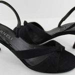 Van Eli Laban Womens Black Open Toe Slingbacks Heels Evening Shoes Sz 6.5 Narrow Photo 1