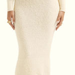 House Of CB MISHKA CREAM SOFT BOUCLE KNIT MIDI SKIRT, SIZE XS Photo 0