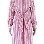 Calvin Klein  Women's Pink Multi Color Long Sleeve Button Down Dress Size 10 Photo 0