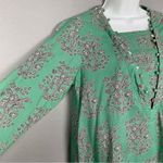 Khaadi Pakistan Tunic Top Embellished Neckline Long Sleeves Women 8 Green Floral Photo 9