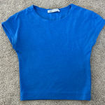 ZARA  Blue Baby Tee Cropped Photo 0