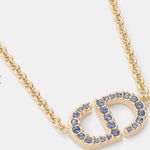 Christian Dior PETIT CD NECKLACE Gold-Finish Metal and Blue Crystals Photo 0
