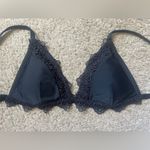 Hollister  black floral lace lined, padded bikini swimsuit top size medium Photo 1