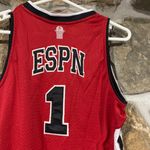 Y2K Early 2000s Red/Black/White ESPN Jersey Tank #1 Red Photo 5