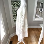 Vintage Ivory Cotton Long Flowy Short Sleeve Cardigan Top Made in Thailand White Size M Photo 1