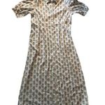 Collared Shirt Dress Short Sleeve Pockets Floral Summer Casual Long XL White Photo 0