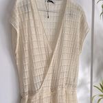 ZARA  Limited Edition Cream Pointelle Flowy Knit Jumpsuit Size L Photo 4