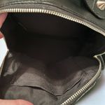 Black Glitter Faux Leather Mini Backpack with Pom Photo 11