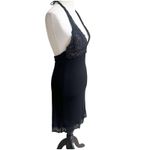 City Triangles  Y2K Black Lace Trim Mini Dress Size Small Halter Neck Whimsygoth Photo 4