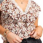 Gimmicks by BKE NWT, Buckle Gimmicks Lace Trim Ruffle Tank Top, Sz M Photo 1