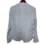 Frank & Eileen  Barry blue pink plaid Italian woven linen shirt sz L Photo 5