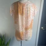 Cupcakes and Cashmere Blouse Women’s Small Boho Patchwork Print Top Short Sleeve Orange Photo 3