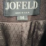 Jofeld wool trench suede double breasted 80s vintage coat 14 structured brown Photo 5