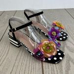 Betsey Johnson Women's Dottee Flower-Embellished Heeled Sandal 5 Black White $89 Photo 0