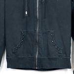 BCBGMAXAZRIA Vintage Women’s Zip Up Hoodie Jacket Rhinestones Crochet Boho Sz M Photo 3
