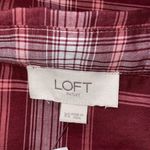 Loft  Outlet womens size xs v-neck maroon pullover long sleeve plaid new with tag Photo 6