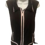 Chico's Chico’s Zenergy Contrast Trim Golf Vest Black White Trim Full Zip Pockets Photo 1