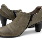Ecco  Gray Leather Ankle Heel Bootie EU39 Photo 0