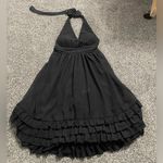 Forever 21 Twenty One by black frill trim sleeveless backless halter dress M Photo 0