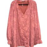 Bloomchic Long Sleeve Top Blouse Pink Mauve Sheer Sleeves Lined body Plus Sz 30 Photo 0