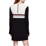 Free People Colorblock Sweater Dress Medium Knit Neutral Black Linen Cotton Photo 4