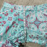 Peter Millar  Women’s Capri Pants Golf Mid Rise Paisley Multicolor in Blue Pink 8 Photo 12