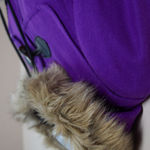 Juicy Couture Vintage Purple Wool Duffle Coat Faux Fur Hood Women's S Y2K Photo 15