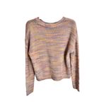 AQUA  Pastel Knit Sweater Colorful Striped Pullover‎ Crew Neck Casual Top M Photo 5