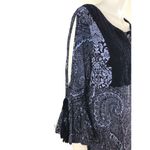 Soft Surroundings Paisley sheer Dress Crochet Detail Bell Sleeve Boho Medium Photo 1