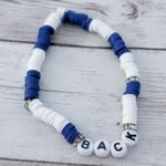 Blue & White "Back" Bracelet Photo 2