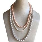 Three Beaded Medium Light Gray Small Pink Avon Marked Mini Ivory Necklace Bundle Photo 0