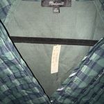 Madewell NWT Marianna Puff-Sleeve Mini Dress M Medium Plaid Green X Photo 2