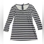 J.Crew  Gray & White Striped 3/4 Sleeve Top Nautical Chic Soft Girl Minimalist S Photo 5