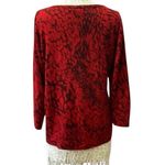 Cato  Red and Black Button Up Sweater Photo 3