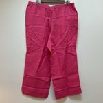 J JILL 100% LINEN CROPPED WIDE LEG TROUSER BEACH‎ PANT SIZE LARGE NWT Pink Photo 2