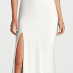 Dress the Population NEW white dress iris front slit long gown sleeveless v-neck Photo 3
