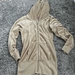 Juicy Couture beige caramel velvet zip up hoodie size small Photo 1