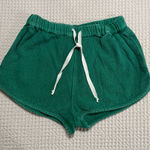 Free People  Kelky Green Terry Knit Shorts Size S Photo 0