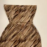 So Good USA strapless white and brown midi dress with tie belt size medium Photo 5