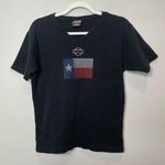 Harley Davidson Womens  Amarillo Texas Flag Jewel V Neck T Shirt Size XL Photo 0