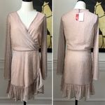Saks 5th Avenue NWT  Blush Shimmer Wrap Dress $350 M Photo 1