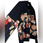 Skechers Black/Pink & Orange Track Bomber Jacket with Floral Design Size XL Photo 3