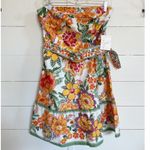 Joie  Strapless belted mini dress w/ tiered‎ skirt 14 - NWT Photo 1