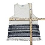 Madewell Villagrove A Line Fringe Sweater Womens M Tank Top Bright Ivory Photo 4