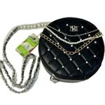 Badgley Mischka Black Quilted Pearl Chain Strap Crossbody Purse Bag NEW $99 Photo 2