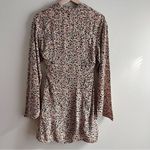 ZARA Floral Mini Shirt Dress Long Sleeves Pink Green Black Yellow, Size XS Photo 9