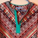 Antonio Melani Boho Dress Tunic Multicolor Chevron Print Long Sleeve Women's 12 Photo 3