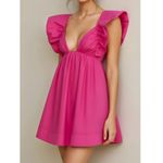 For Love & Lemons  Clementine Mini Dress, Fuchsia, Large Photo 1