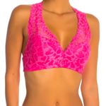 Felina  bralette lace razor back bright pink Size L NWT Photo 0
