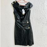 Proenza Schouler NWT Leather One Shoulder Mini Dress Black Women's US 6 Photo 1